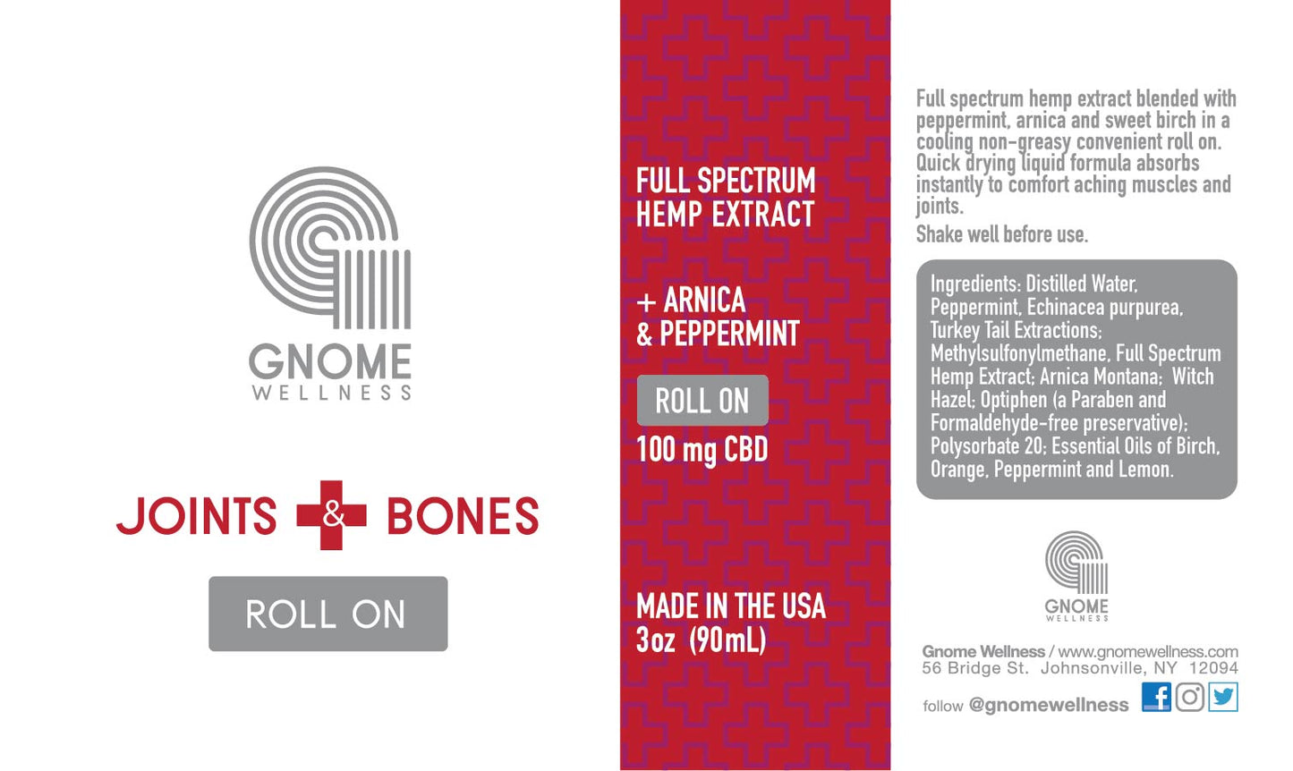 Joints & Bones Roll On Aches & Pains 100mg 3oz-GNOME WELLNESS