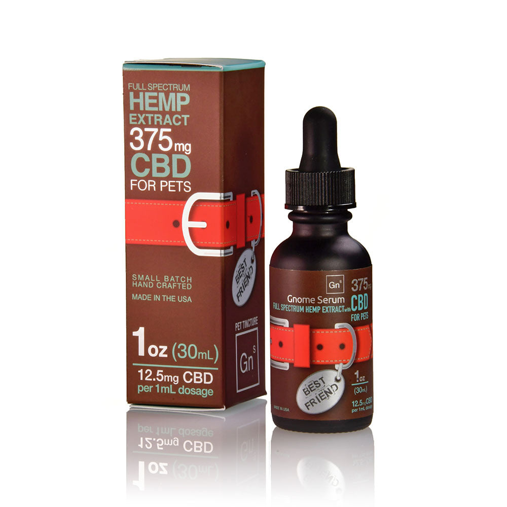 Best Friend Tincture Full Spectrum Hemp Extract with Borage Oil 375MG for Pets under 20 lbs(12.5 mg per 1 mL dropper)-GNOME WELLNESS