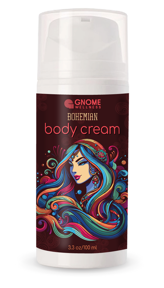 Bohemian Maximum Hydration Body Cream SANDALWOOD + PATCHOULI + VANILLA 100mg CBD-GNOME WELLNESS
