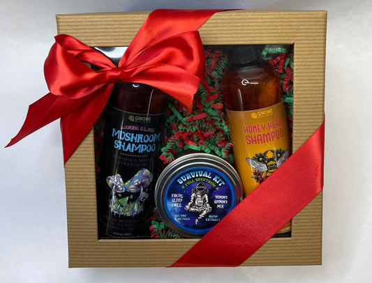 Gnome Holiday Looking Glass Shampoo, Honey Head Shampoo & Gummy Sampler-GNOME WELLNESS