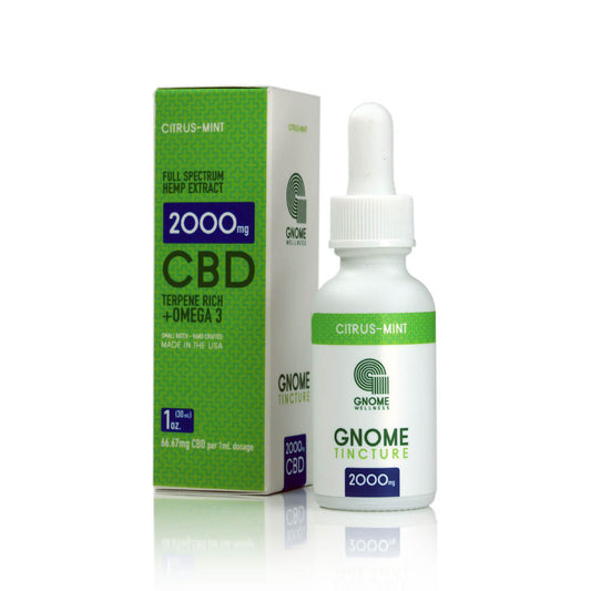 Tincture Full Spectrum Hemp Extract 2000mg 1oz Citrus Flavor (66.67 mg per 1mL 1dropper)-GNOME WELLNESS