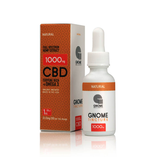 Tincture Full Spectrum Hemp Extract 1000mg 1oz Natural Flavor (33.33mg per 1mL 1 dropper)-GNOME WELLNESS