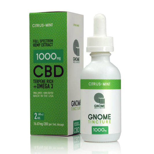 Tincture Full Spectrum Hemp Extract 1000mg 2oz Citrus Flavor (16.67mg per 1mL 1 dropper)-GNOME WELLNESS