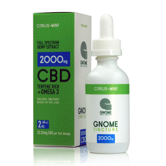 Tincture Full Spectrum Hemp Extract 2000mg 2oz Citrus Flavor (33.33mg per 1mL 1dropper)-GNOME WELLNESS