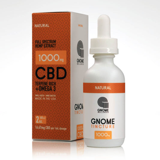 Tincture Full Spectrum Hemp Extract 1000mg 2oz Natural Flavor (16.67mg per 1mL 1 dropper)-GNOME WELLNESS