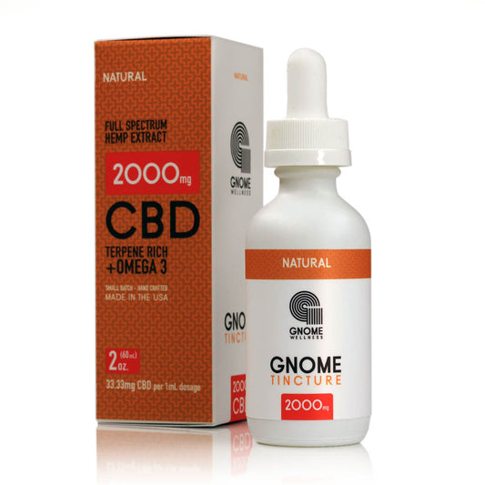 Tincture Full Spectrum Hemp Extract 2000mg 2oz Natural Flavor (33.33mg per 1mL 1dropper)-GNOME WELLNESS