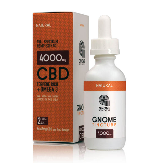 Tincture Full Spectrum Hemp Extract 4000mg 2oz Natural Flavor (66.67mg per 1mL 1dropper)-GNOME WELLNESS